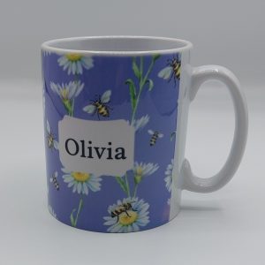 Our Daisy and Bee Mug with Personalisation