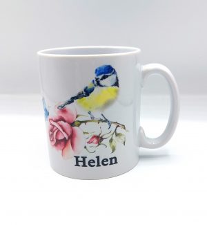 Blue Tit on a Rose Mug