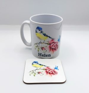 Blue Tit Mug & Coaster Set