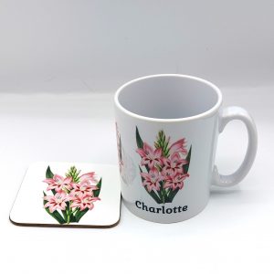 Pink Flower Mug & Coaster Set