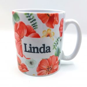 Red Flowered Mug